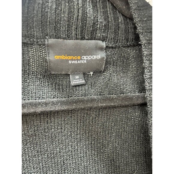 M Black Cardigan, open black knit sweater, CCB - Picture 6 of 6